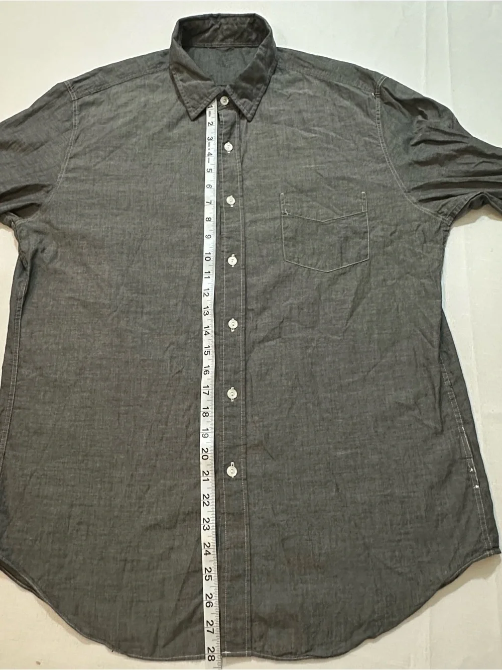 J.Crew Factory Gray Chambray Button Up Shirt Large